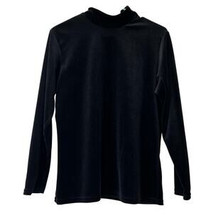 Vintage Kathy Lee Velvet Mock Neck Long Sleeve Top 90s Y2K holiday goth Emo M